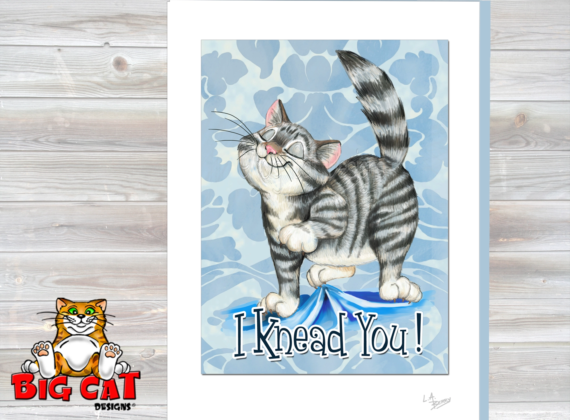 Cat Greeting Card - I KNEAD YOU
