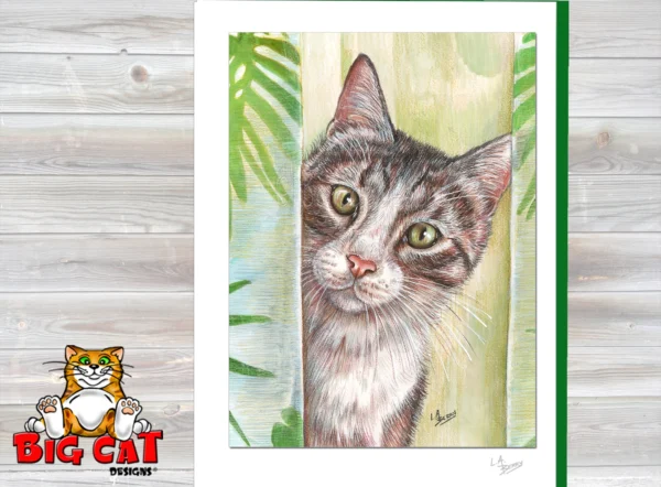 Cat Greeting Card - Curtain Call